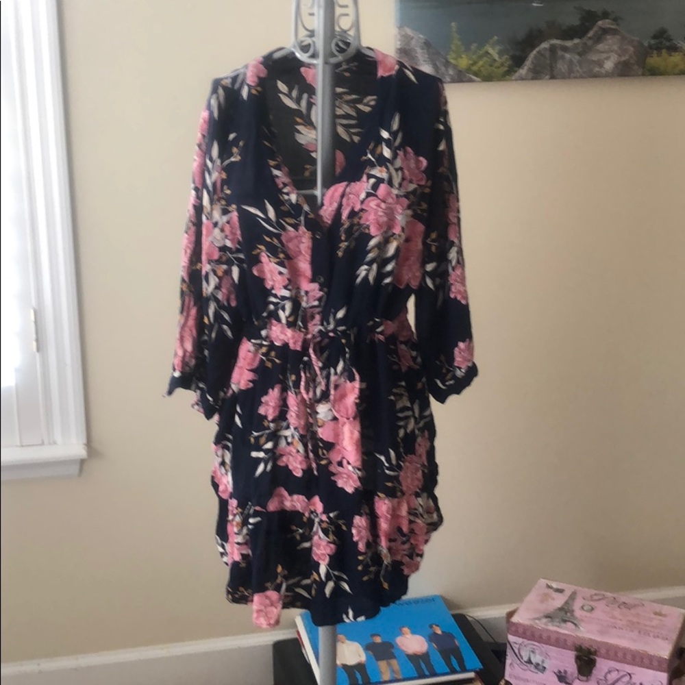 Navy blue floral dress